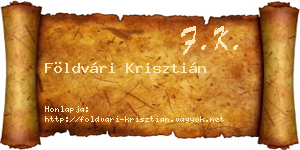 Földvári Krisztián névjegykártya